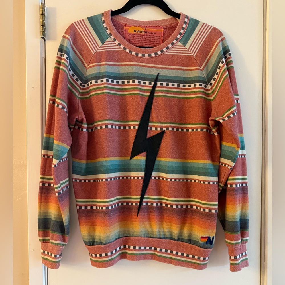 Aviation Nation Serape Bolt Stitch Pullover